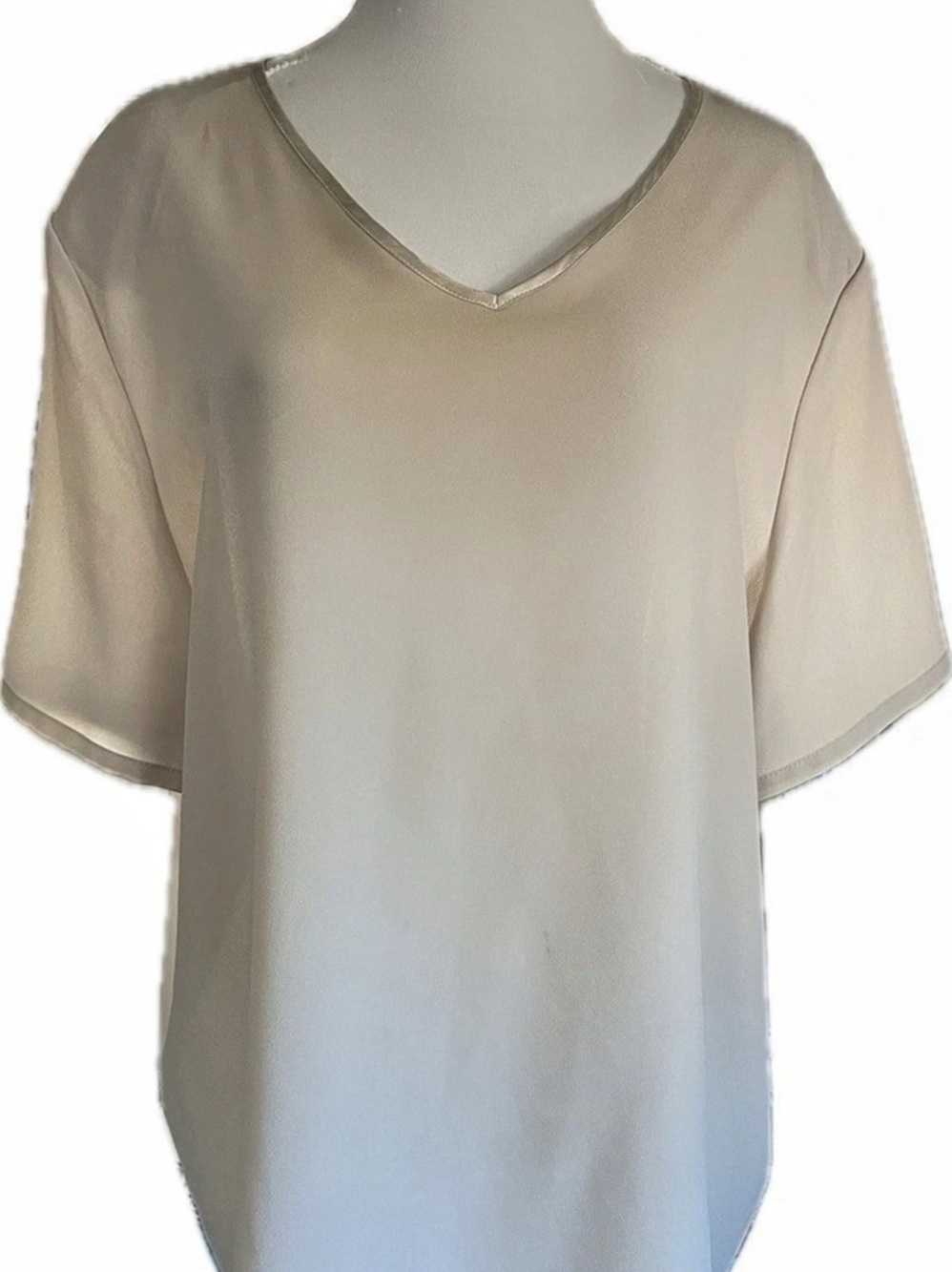 Kathy Lee Short Sleeve Blouse in Beige Size 18W | 20W